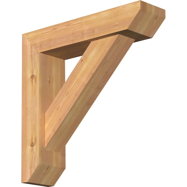 Ekena Millwork Traditional Slat Smooth Bracket w/ Offset Brace, Western Red Cedar, 5 1/2"W x 22"D x 22"H BKT0604X22X22TRA06SWR - main